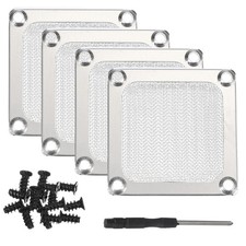 4Pcs 60mm Fan Filter Grills Aluminum Frame Mesh with Accessories, Silver