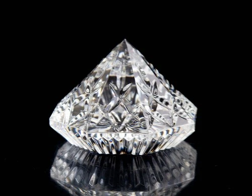 Waterford Lismore Diamond Figurine Paperweight Elegant Vintage Crystal Signed