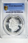 1884-CC PCGS MS63DMPL MORGAN SILVER DOLLAR DEEP MIRROR PROOFLIKE GOLD SHIELD