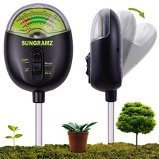 Soil Moisture Meter for Plants, 4-in-1 Moisture/pH/Fertility/Sunlight Dial Di...