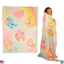 Vintage Care Bears Valentine's Day Plush Throw Blanket 46"x60" Super Soft