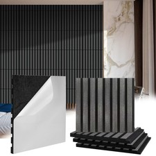 8 Pcs 3D Wood Wall Panels Peel and Stick Self Adhesive Dark Gray