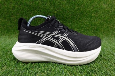 ASICS Gel-Nimbus 27 Shoes Womens Size 8 Black Lake Grey Running Athletic Sneaker