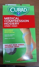 NIB Curad Medical Compression Hosiery KNEE HIGH Size C Beige 20-30 mmHg