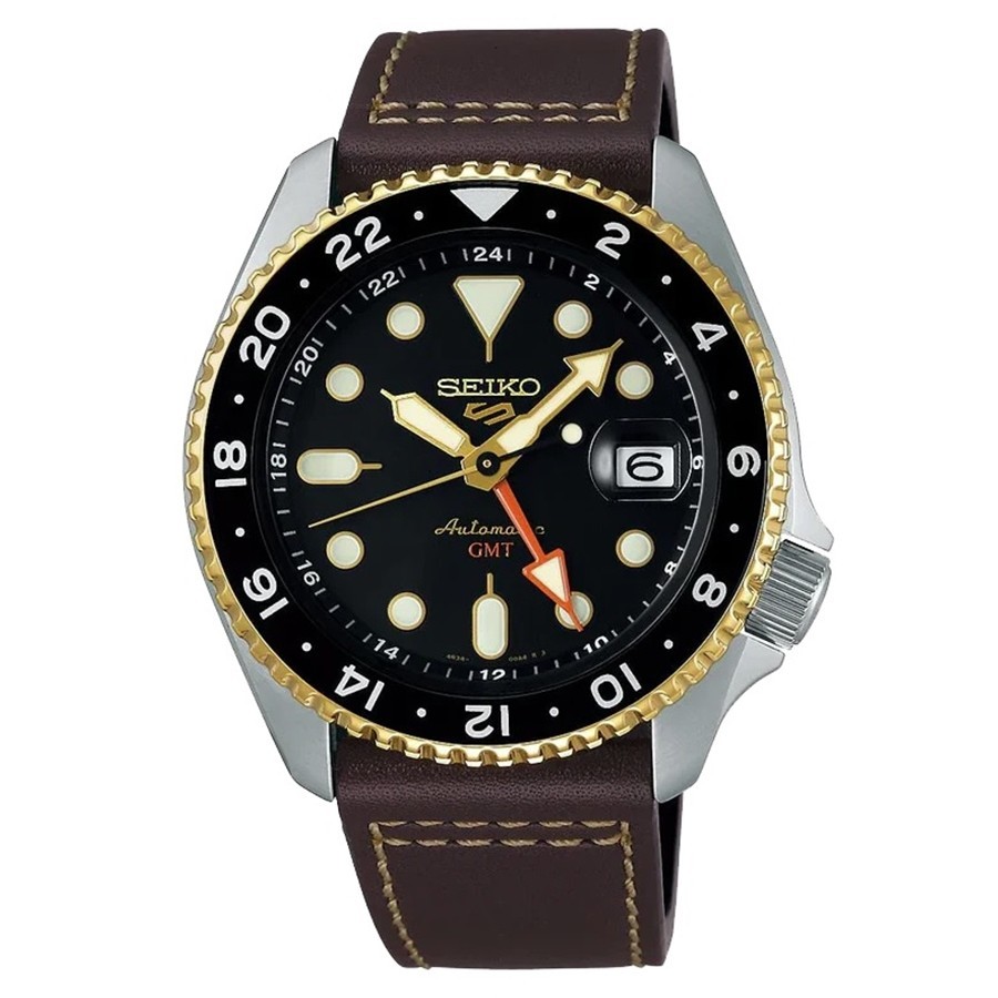 SEIKO 5 Sport GMT SSK036 Orologio Automatico Uomo Bracciale Pelle