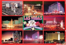 Postcard 8 Views of Las Vegas Nevada Casinos - used in 1996