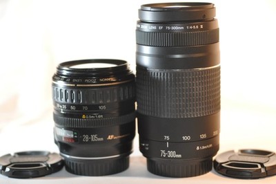 2 Canon EF lens SET 28-105mm USM & 75-300mm III for EOS Elan 630 T8 T7 90D 5D 6D
