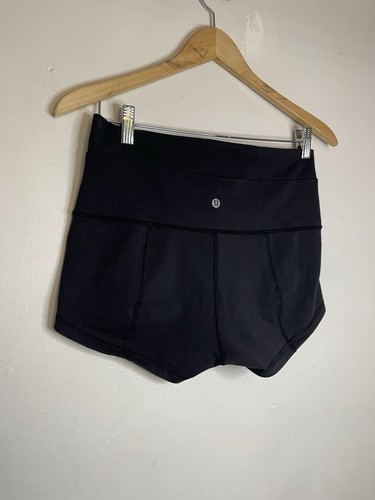 Pantalones Cortos de Bicicleta Lululemon Para Mujer 10 Negros 2" Entrepierna Algodón - Imagen 4 de 5