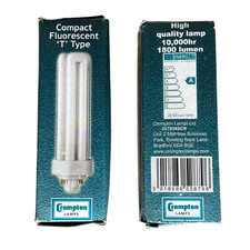 CROMPTON Lamps Cool White 26W840 T Type Compact Fluorescent 4 Pins SET OF TWO  .