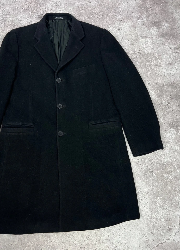Vintage Versace V2 Classic Wool Coat Black Men's size 54 - Image 3 of 4