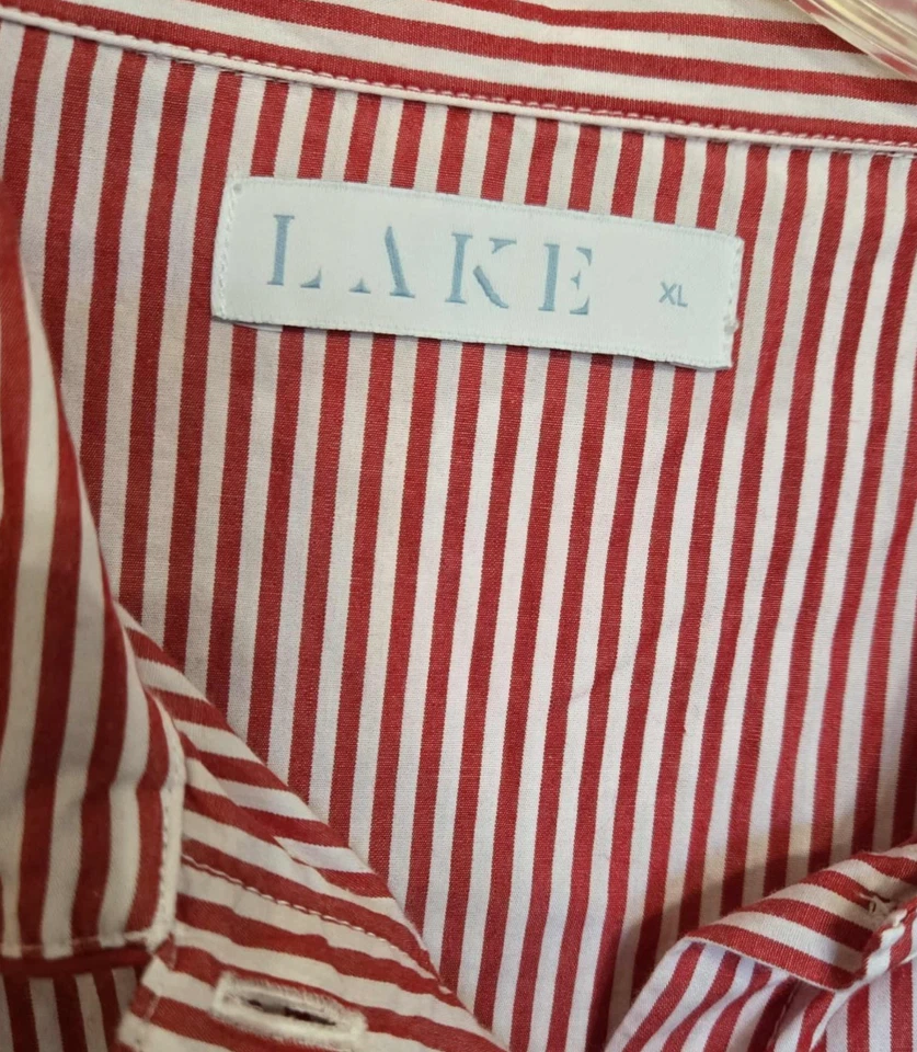 Lake пижамы красный белая полоса трубки хлопок длинным рукавом комплект женщин XL A740 - Изображение 3 из 4