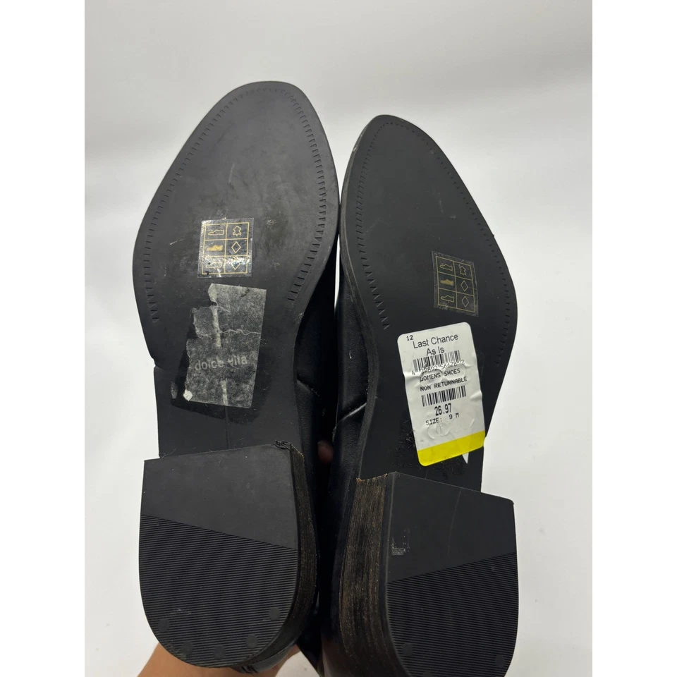 Botas Chelsea Dolce Vita de Cuero Negras Cremallera Lateral Tacón Bloque Mujer Talla 9 Foto 4 de 4