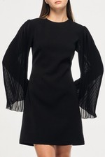 Msk Black Elegant Dress Sheer Belle Sleeves Lightweight L