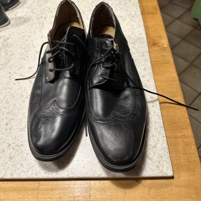 Nunn Bush Mens Black Leather Wingtip Oxford Comfort Gel Dress Shoes Size 12 M