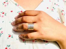 Silver Band Ring925 Sterling Silver Band Statement Handmade Ring All Size