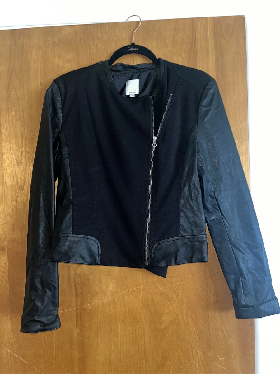 Halogen faux top leather jacket