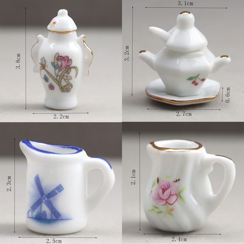2 pz set casa delle bambole miniature porcellana cinese teiera cucina