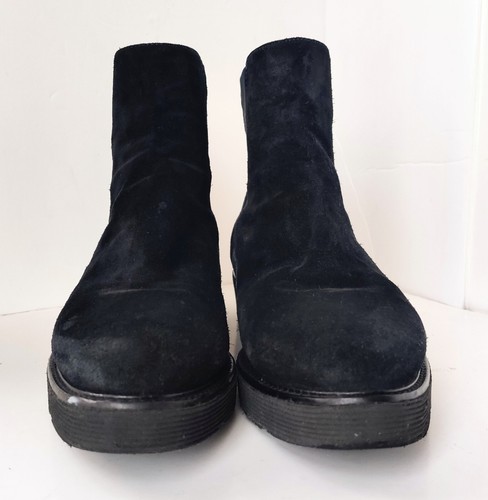 AQUATALIA Suede Waterproof Ankle Boots Sz 9 Pull-on Lug Sole Women Shoes Booties