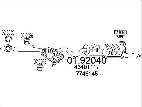 Silencieux arrière pour Fiat Coupe et Lancia Delta II 2.0 16V Turbo