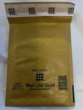 20x Mail lite Gold A/000 Jiffy Bag Padded Envelope Postal Bag Sealed Air Brand