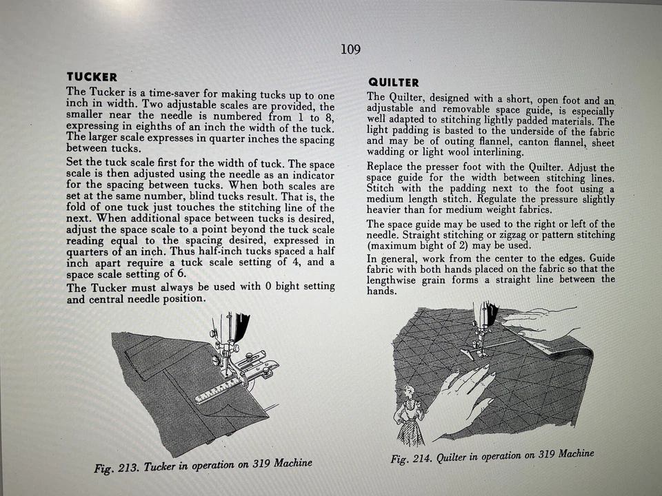 Large Deluxe-Edition Singer 319 319K 319W  Manual Instructions for Sewing - Image 4 of 4