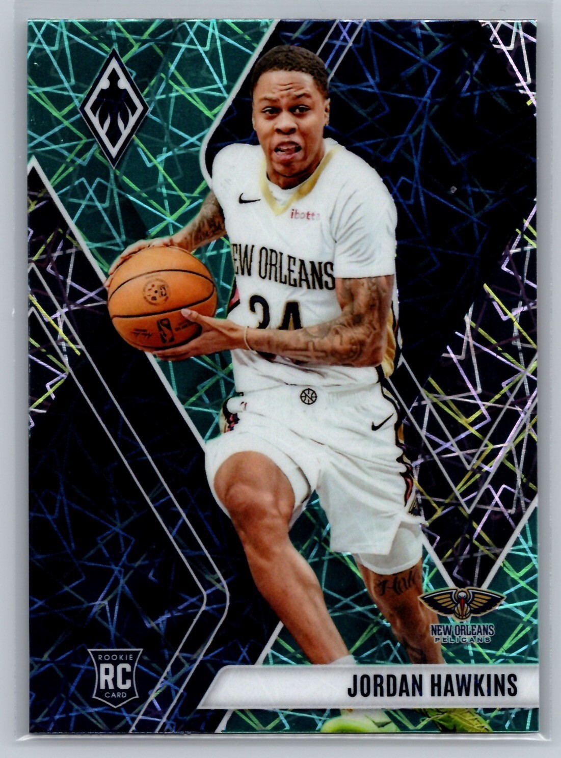 JORDAN HAWKINS - 2023-24 Panini Phoenix - Teal Lazer #254 - Rookie - Pelicans