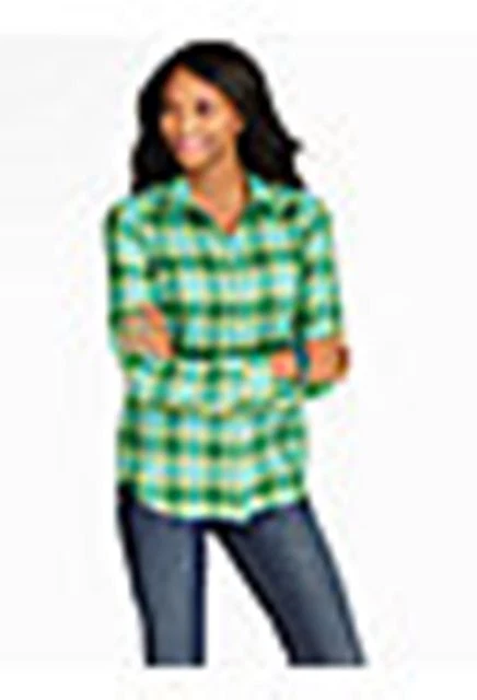 THE PRETTY TALBOTS PETITES SHIRT-GREEN CHECKS RRP-$69.50 - Image 2 of 4