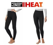 Women's 32 Degrees Heat Legging Base Layer Pant, Black, 2-Pack, NEW