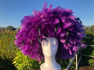 Jack McConnell Feather Purple Hat Vintage One owner Never Worn One of A Kind