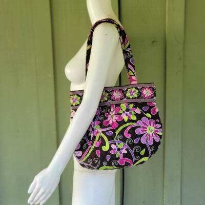 VERA BRADLEY Purple Punch Abby Shoulder Bag Purse Floral