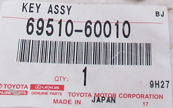 Toyota Genuine OEM 69510-60010 Door Lock Cylinder Key Set 1969