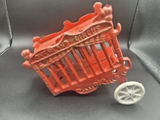 VINTAGE CAST IRON RED OVERLAND CIRCUS WAGON. C