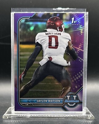 2022 Bowman U JAYLEN WATSON Pink Refractor 1st Wash St #76 Kansas City Chiefs