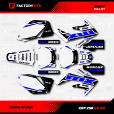 White & Blue Shift Racing Graphics kit fits Honda Crf250 06-09 Crf 250 Decals