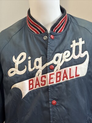 Vintage Butwin Faded Varsity Jacket Liggett Baseball Sz L College