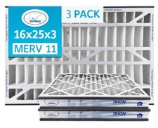 Trion Air Bear 259112-101 3 Pack Pleated Furnace Air Filter 16"x25"x3" MERV 11