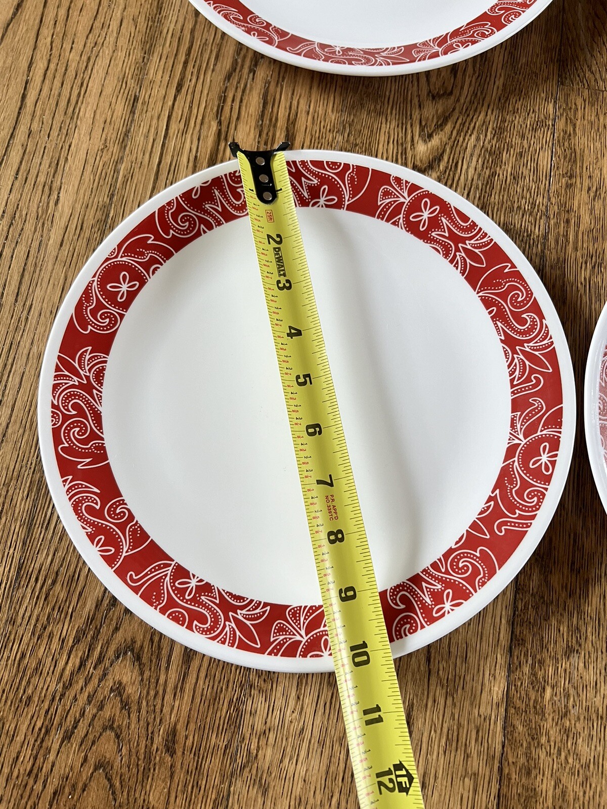 Corelle Bandhani Red White Floral Dinner Luncheon Bread&Butter Plates