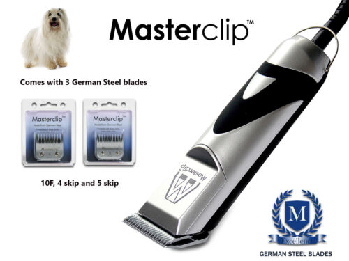 Coton De Tulear Professional Dog Clipper Trimmer Set with 3 Blades by Masterclip