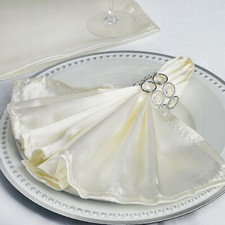 10 IVORY Silky SATIN 20x20" Wedding NAPKINS Party Table Linens Catering Supply