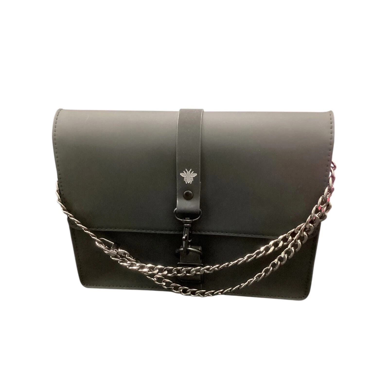 Pochette beauté Christian Dior logo abeille avec chaîne bracelet noir