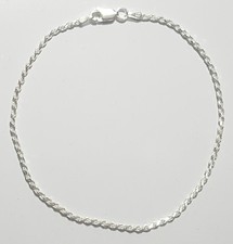Rope Diamond Cut Ankle Bracelet 10 inch Long ...