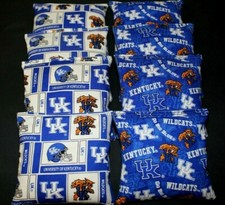 8 CORNHOLE BEAN BAGS made w UK UNIVERSITY OF KENTUCKY WILDCATS Fabric
