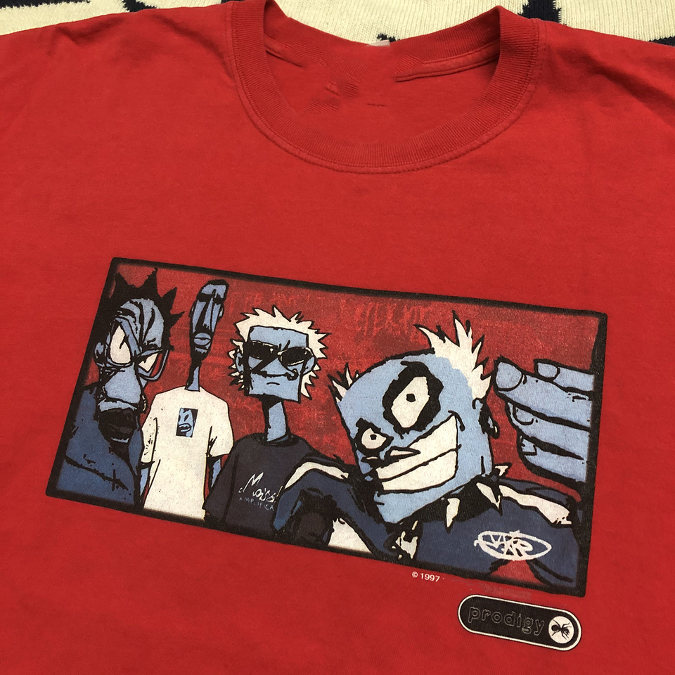 Rare The Prodigy Band Tour 1997 Short Sleeve Gift For Fan Red Tshirt