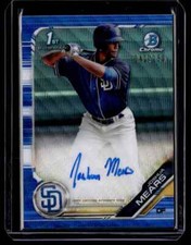 2019 Bowman Chrome Blue Wave Refractor Auto Joshua Mears Auto 042/150 San Diego