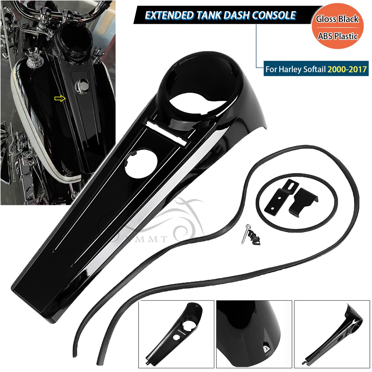 Extended Tank Dash Fuel Console Panel For Harley Heritage Softail
