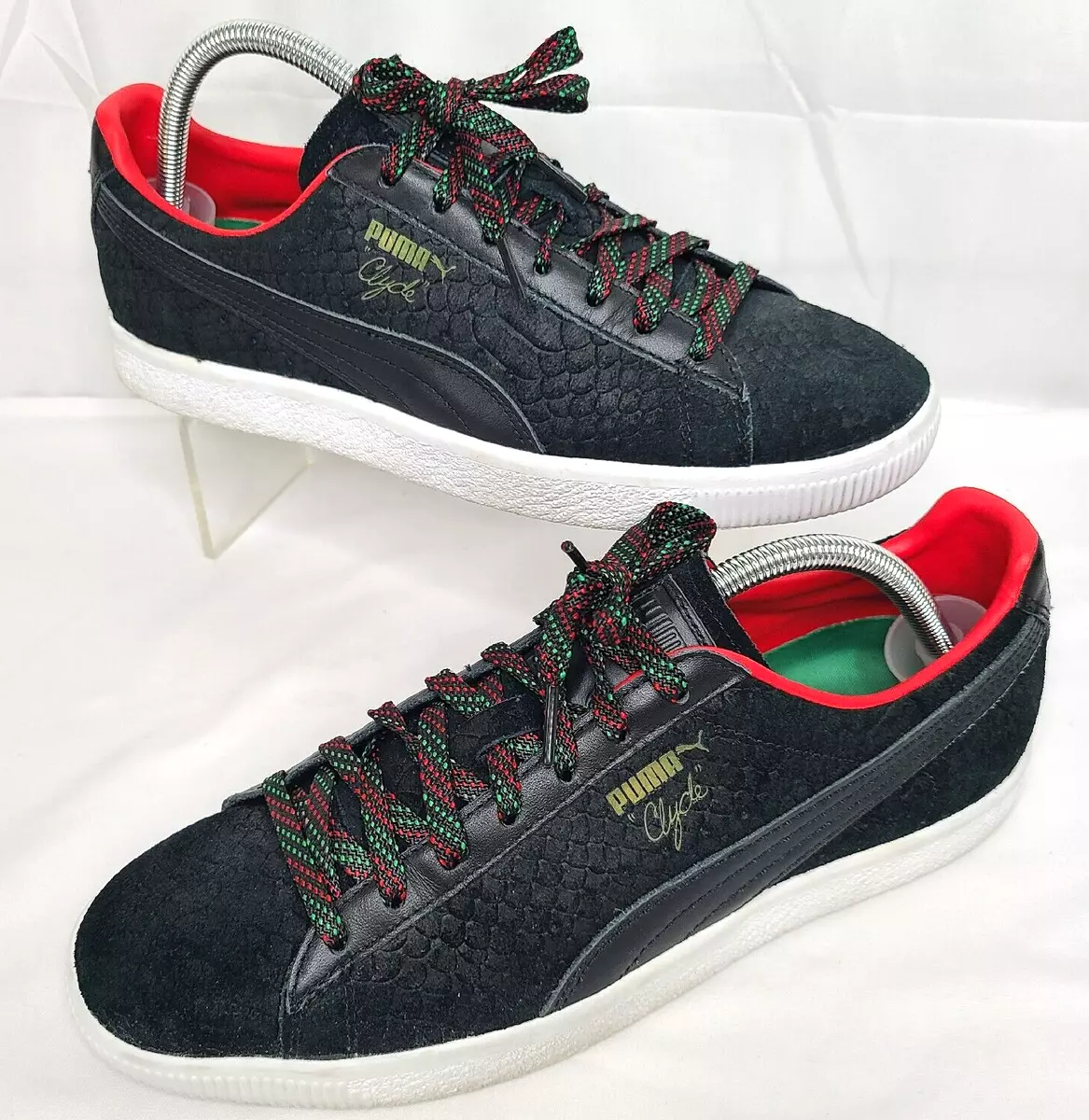 Puma Clyde Men's Size 10 Black Red Green Snake Skin 2017 Release 36263101