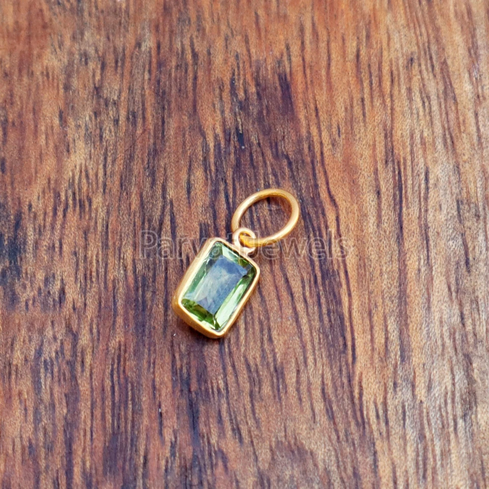 Berloques de peridoto verde natural ouro 18k sólido roupa de festa presente pingente feminino - Imagem 3 de 4