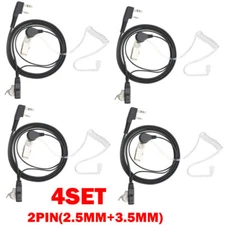 4X 2-Pin Acoustic Tube Walkie Talkie Earpiece Headset Two-way Security Radio HOT