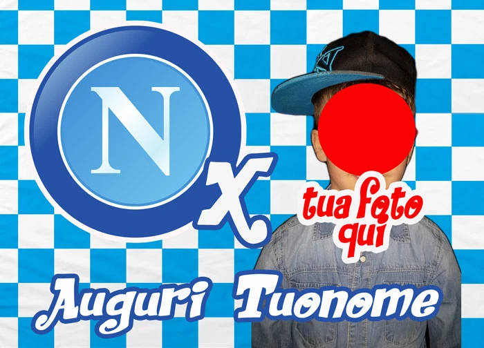 MODECOR Cialda NAPOLI CALCIO Decorazione Torta Ostia o Zucchero Personalizzata con FOTO