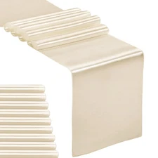 10-Pack Satin Table Runner Champagne 12 x 108 inches Long, Table Runners for ...